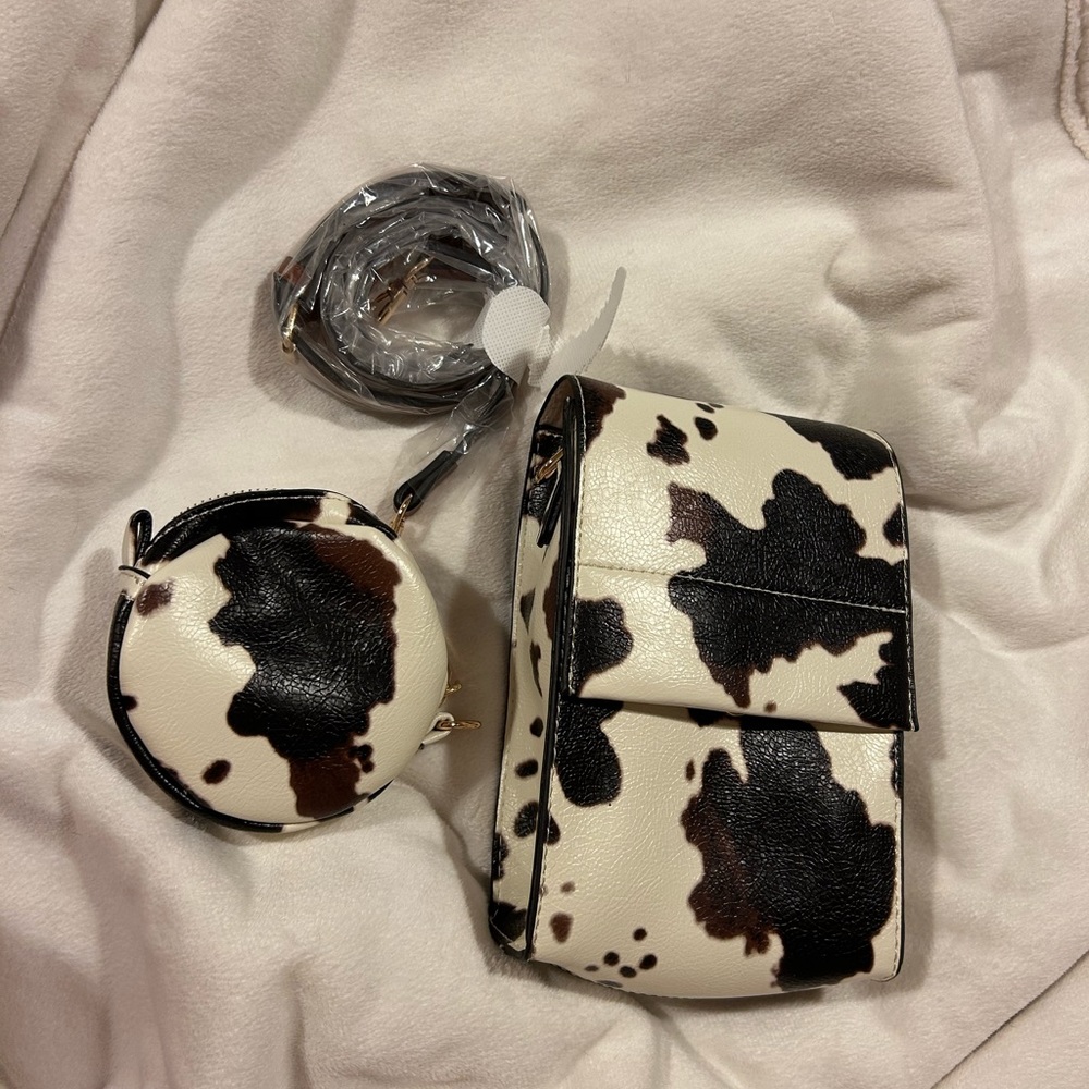 Small cow print crossbody